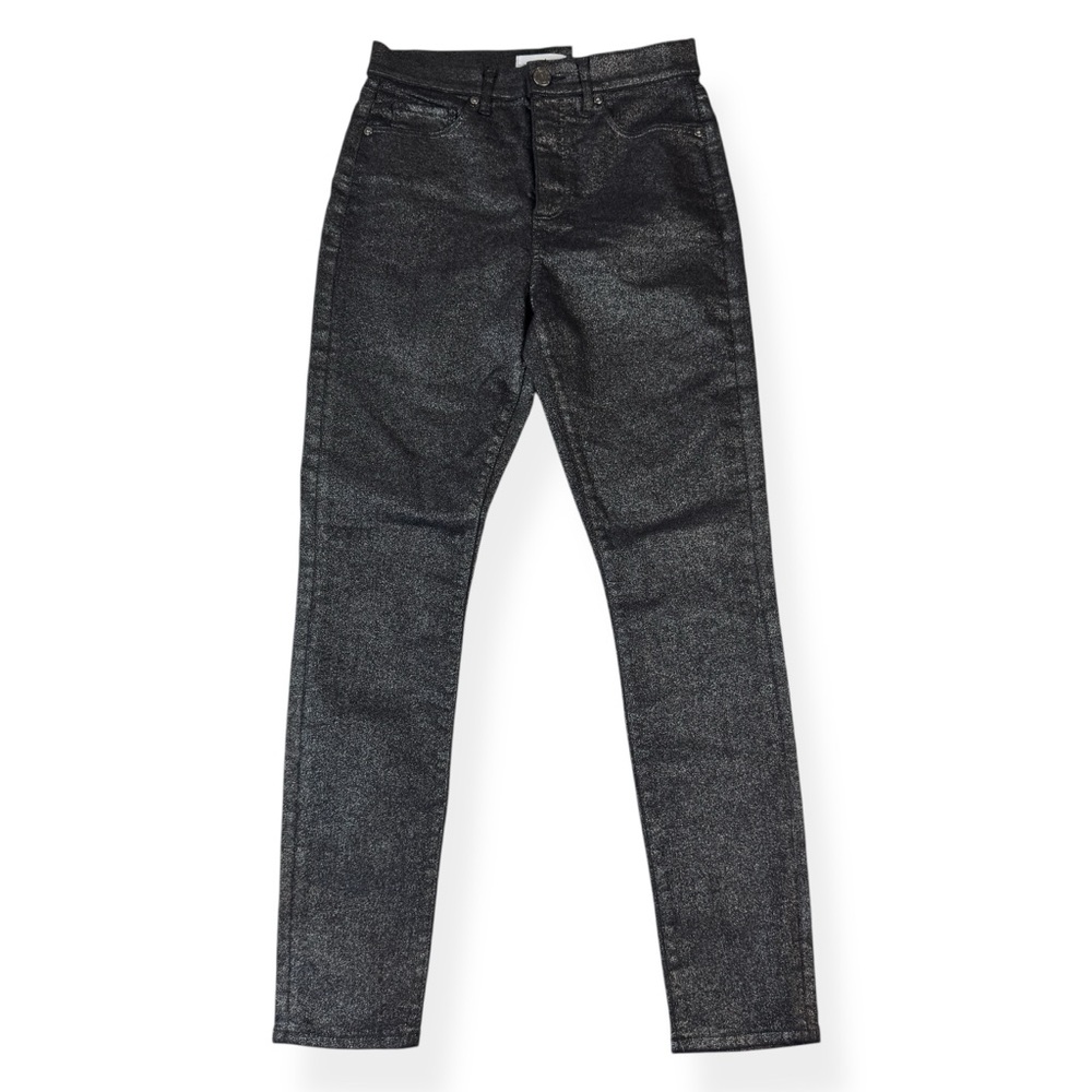LOFT High Waist Skinny Jeans Black Metallic Shimmer Size 4 27 New With Tags‎